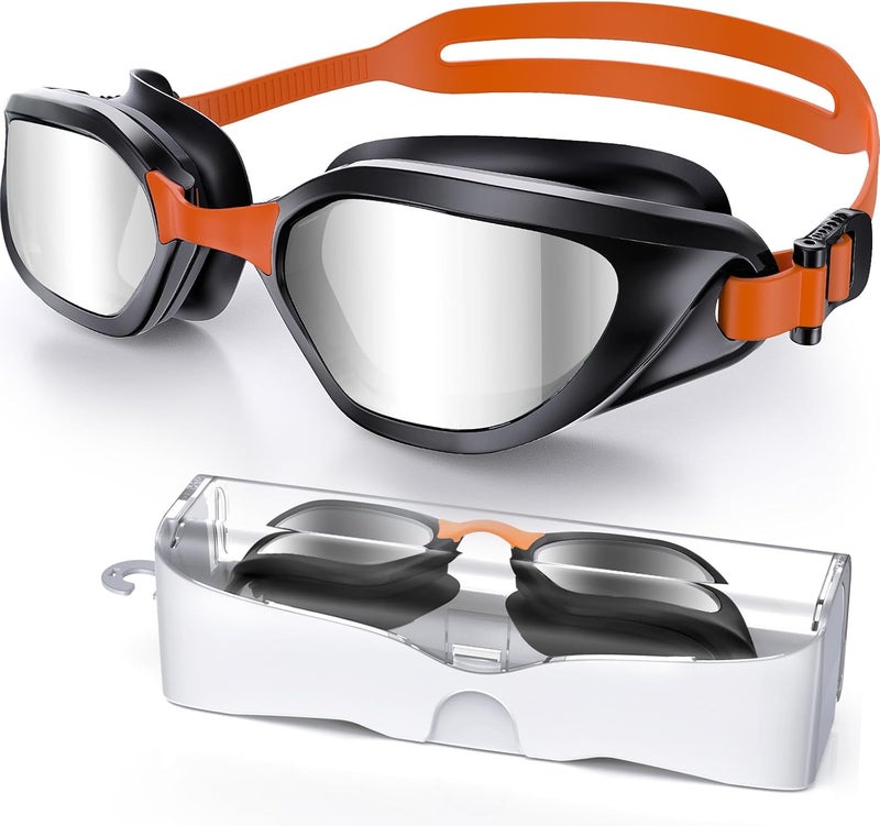 Vegemono Swim Goggles, Unisex Adult Swimming Goggles Anti Fog Anti UV No Leakage Wide View for Men Women Youth - Image 1